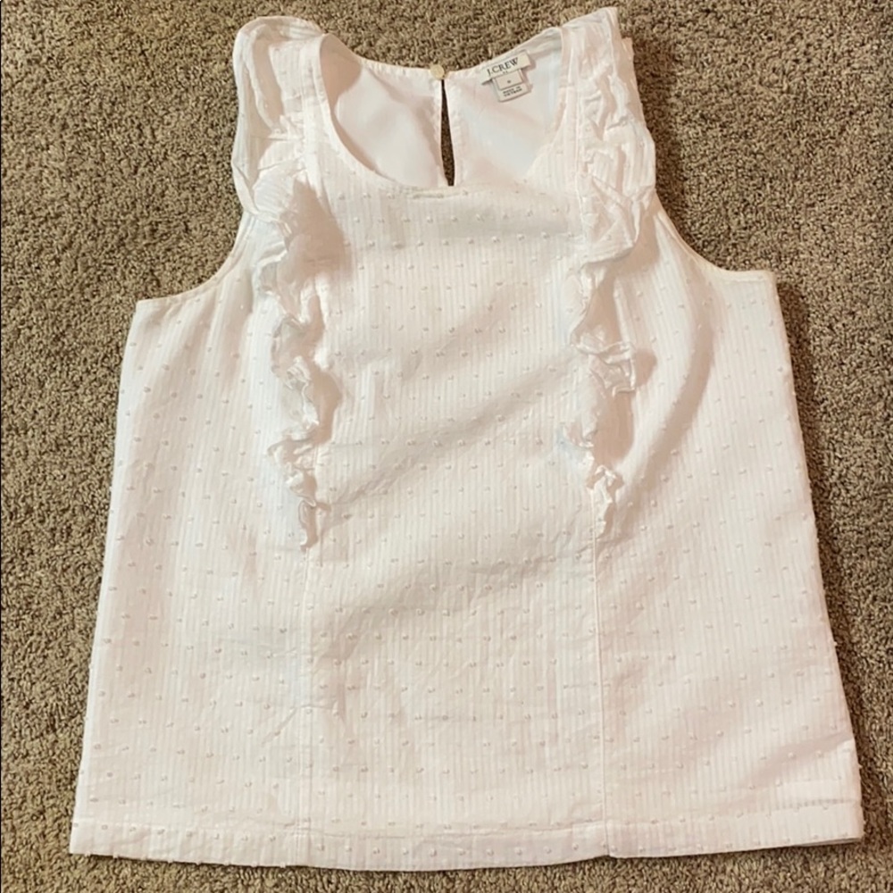 J.Crew white ruffle tank top, size 0